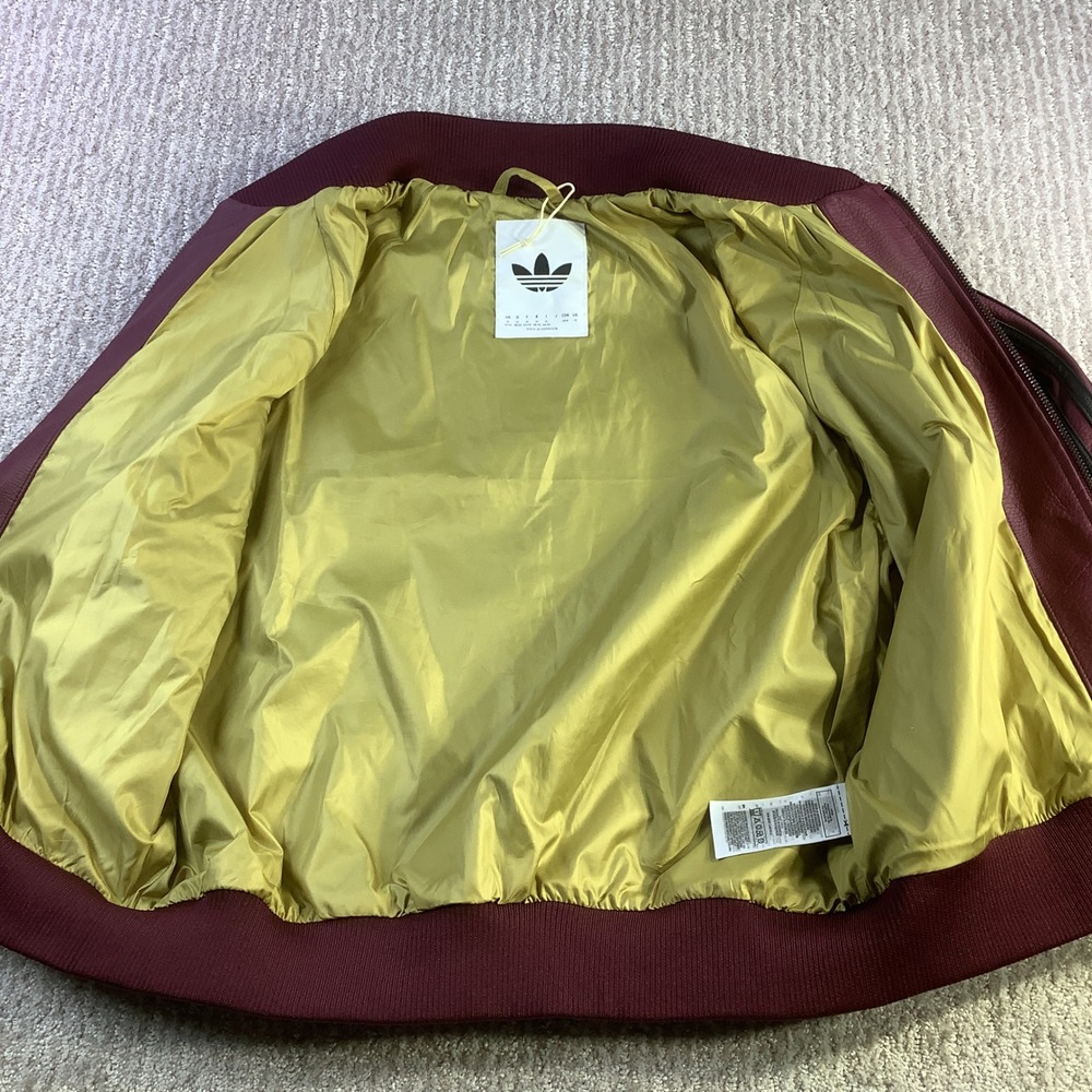 Adidas Pleather SST Track Top Jacket Burgundy Womens Size M NWOT - Picture 7 of 11